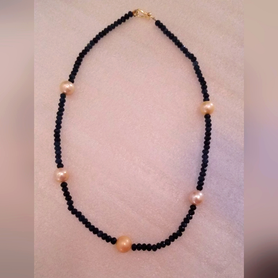 Genuine Sapphire With South Sea Pearl